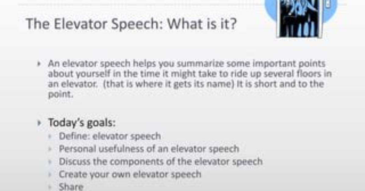 Why Elevator Speech Is Important?