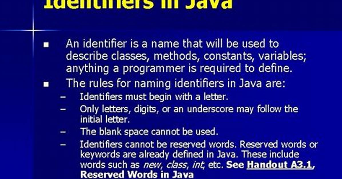 Why Identifier Used in Java?