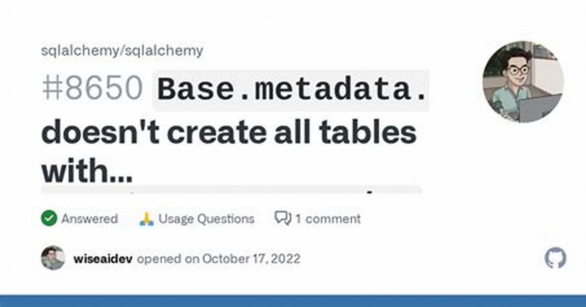 Why in Sqlalchemy Base. Metadata. Create_All(Engine) in Python Console Not Showing Table?