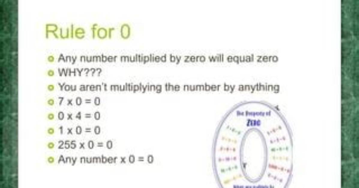 Why Is Multiplying by Zero Zero?