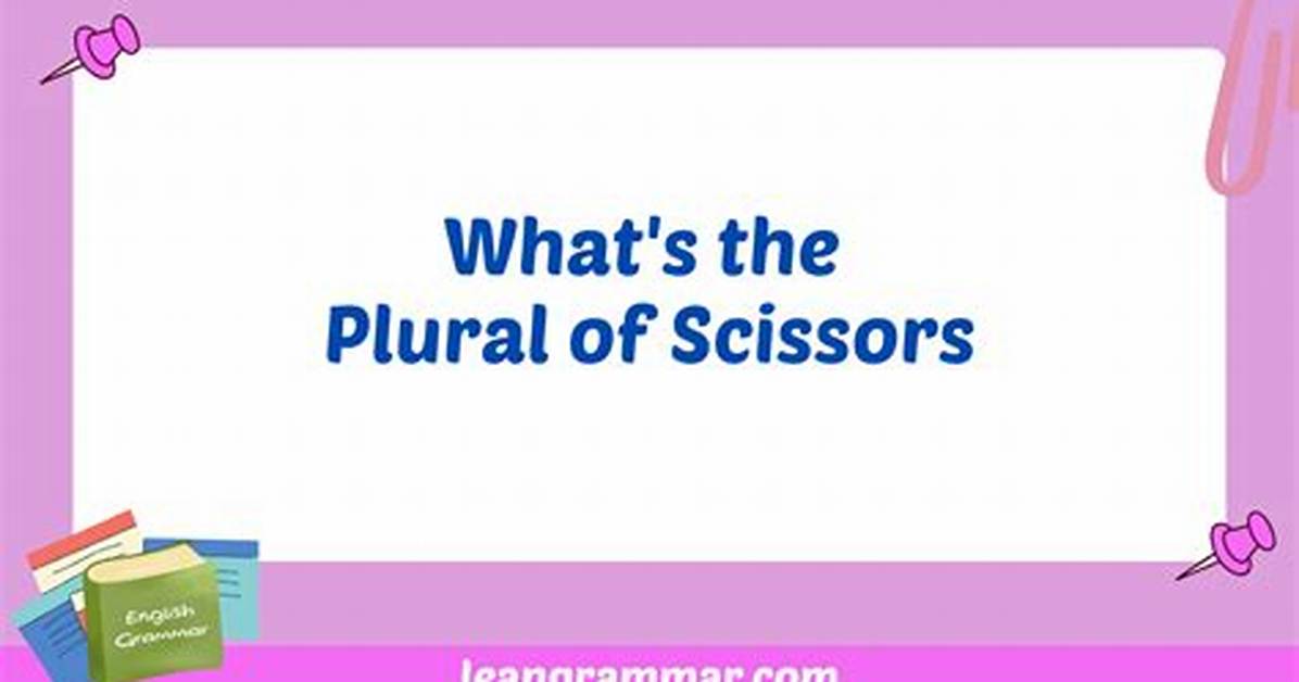 Why Is Scissors Plural?