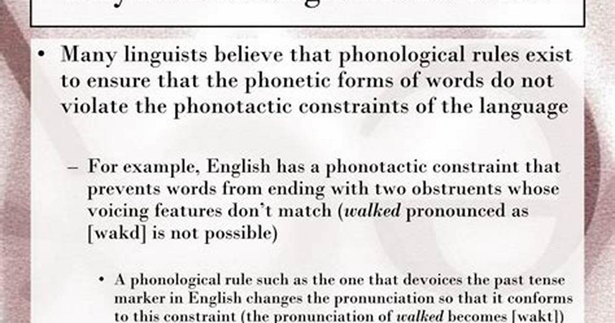 Why Phonological Rules Exist?