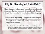 Why Phonological Rules Exist?