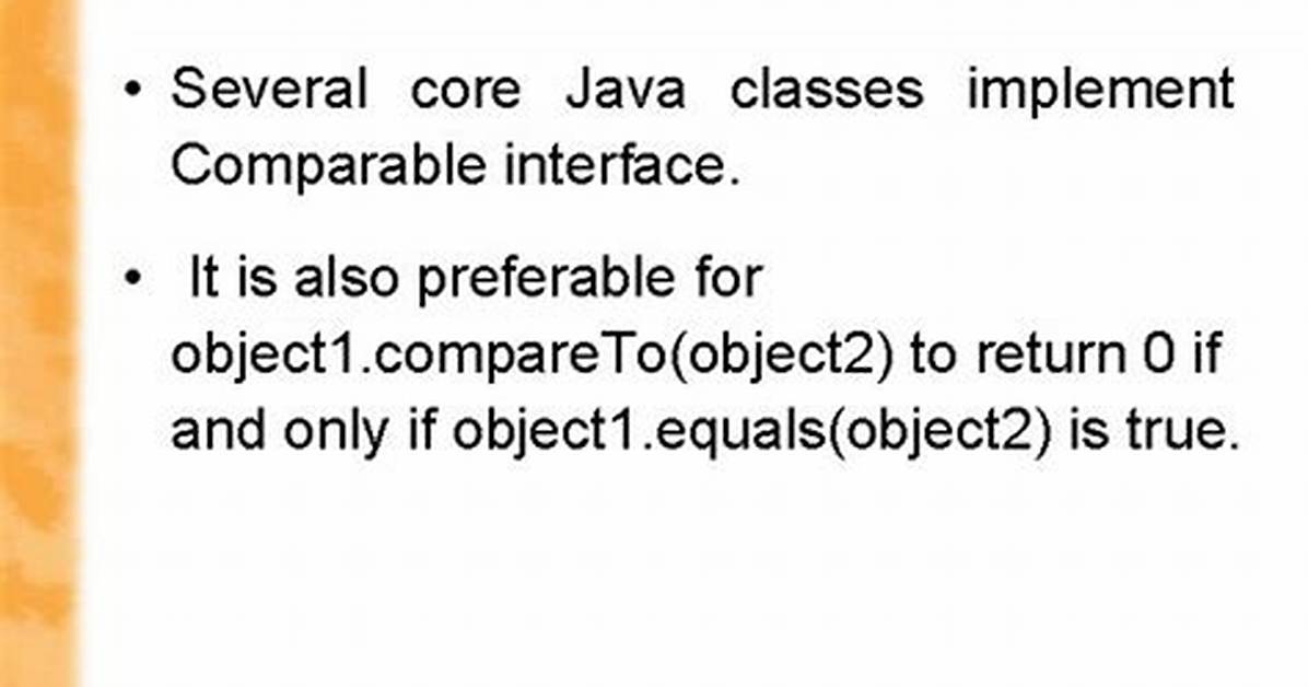 Why Should a Java Class Implement Comparable?