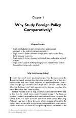 Why Study Foreign Policy Comparatively?