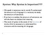 Why Syntax Is Important?