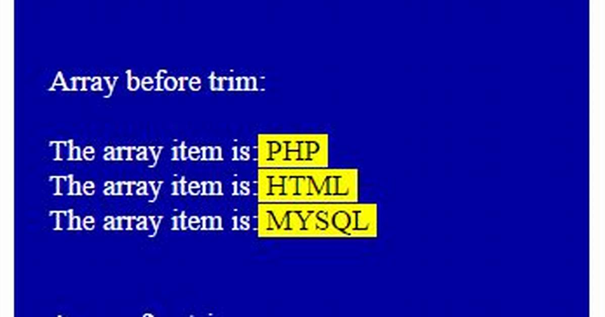 Why Trim() Function Is Used in Php?