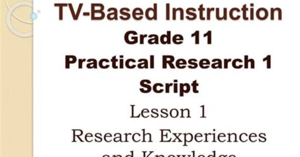 Why Tv Based Instruction?