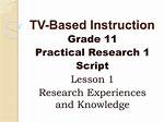 Why Tv Based Instruction?