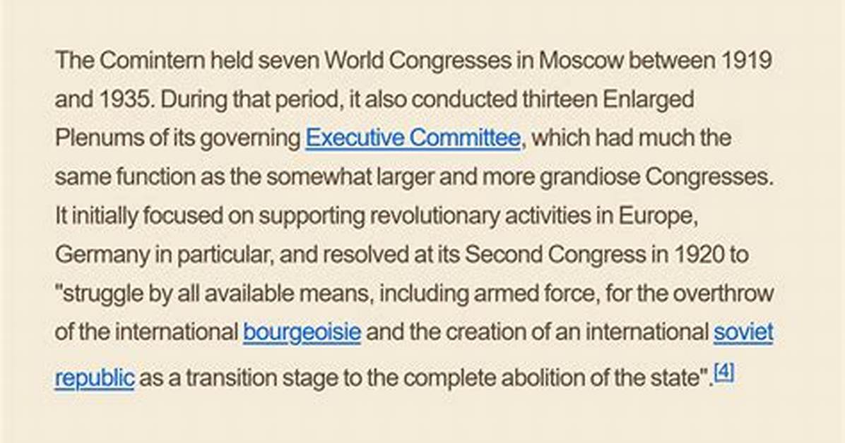 Why Was Comintern Created?