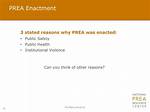Why Was Prea Enacted?