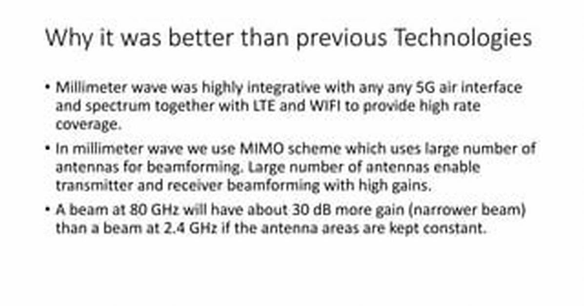Why We Use Millimeter Wave?