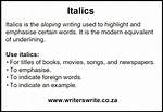 Why Write in Italics?