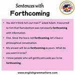 Will Be Forthcoming in Sentence?
