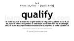 Will Be Qualify Meaning?