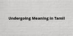 Will Be Undergoing Meaning?