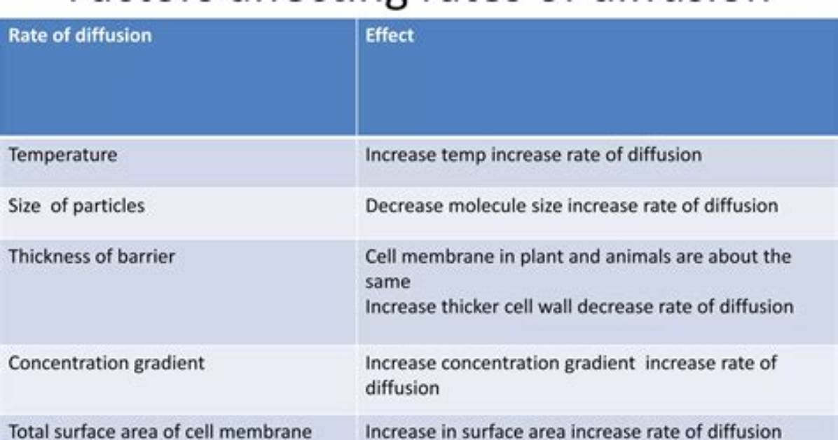 Will Decrease the Rate of Diffusion?
