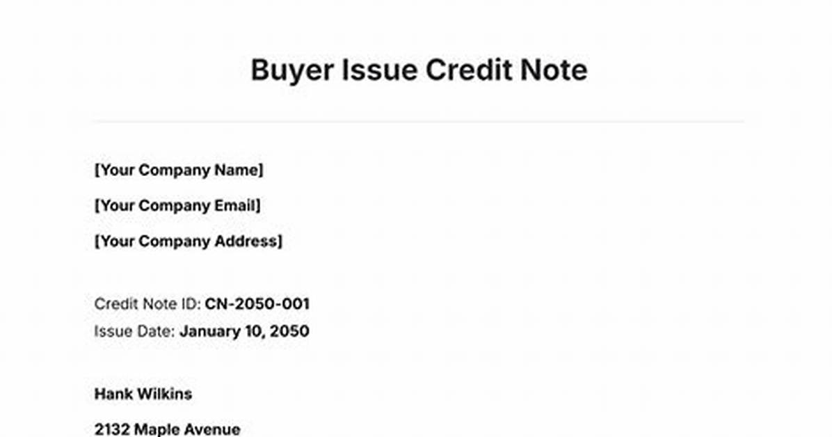 Will Issue Credit Note?