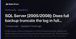 Will Sql Full Backup Truncate Log?