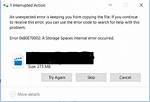 Windows 10 Storage Space Creation Error