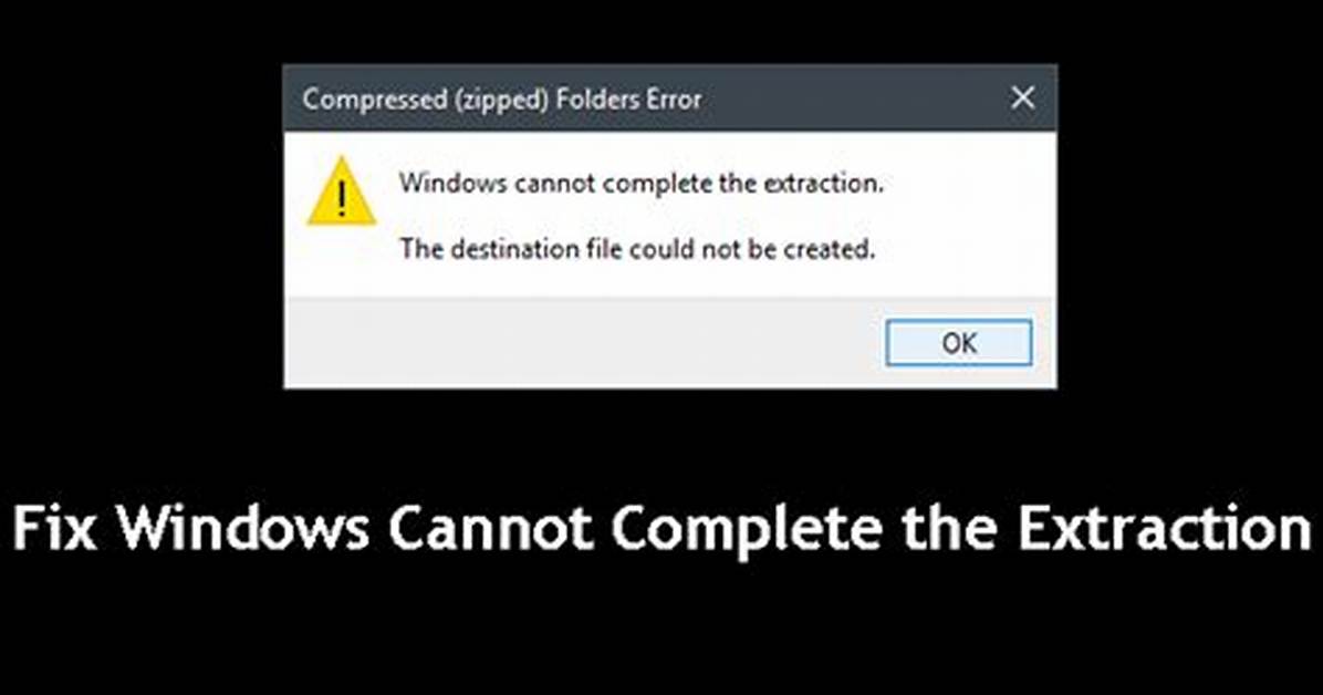 Windows Cannot Complete the Extraction Error