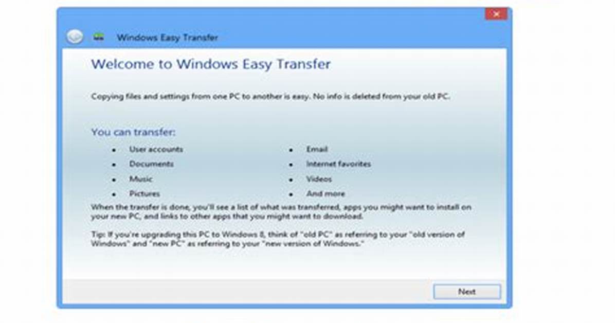 Windows Easy Transfer