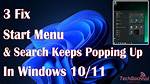 Windows Start Menu Pops up Automatically Without Me Pressing Anything