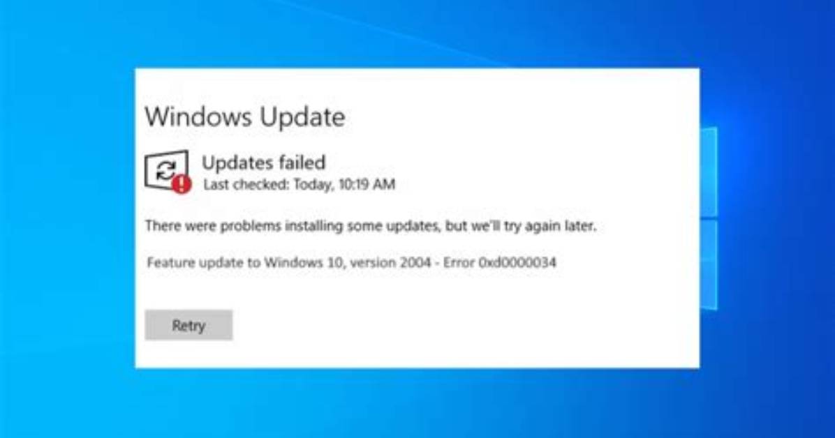Windows Update Fails Error Code 80072F78