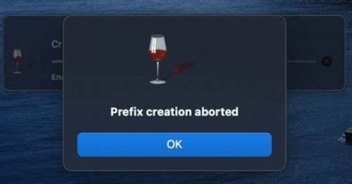 Wine Prefix Creation Aborted