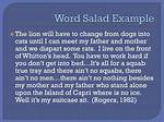 Word Salad Example