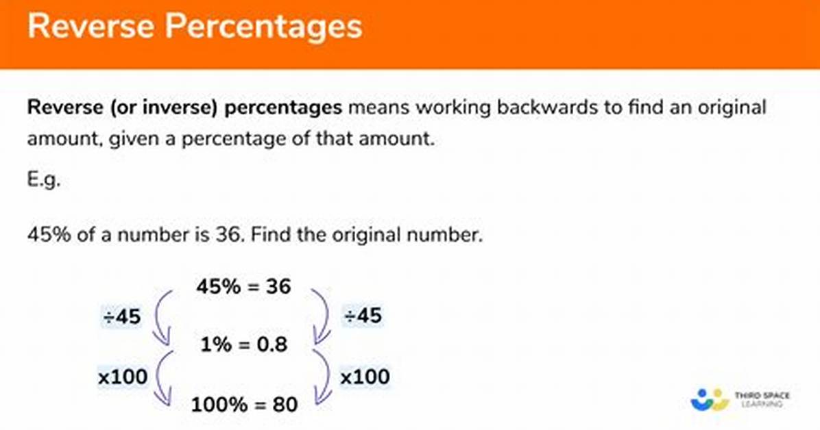 Working out a Reverse Formula