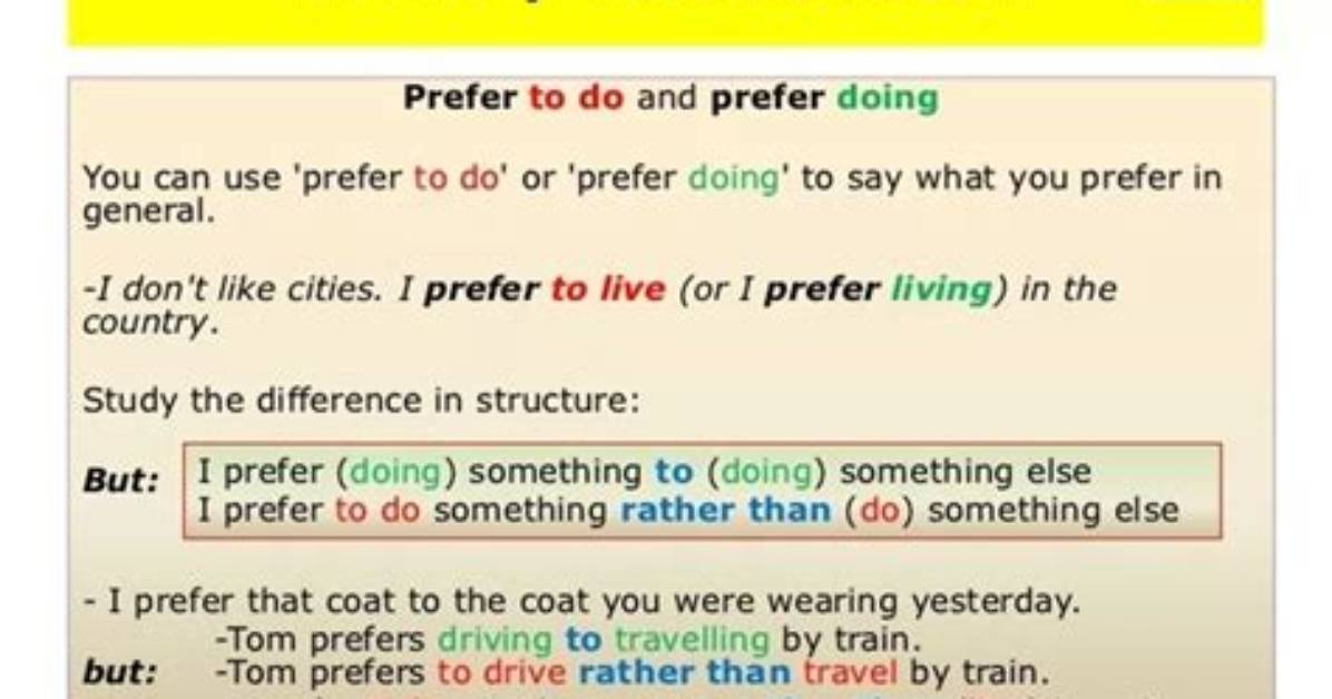 Would Prefer to Do or Doing?