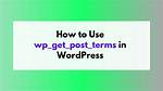 Wp_Get_Object_Terms Returns Empty