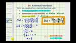 Write an Equation for a Rational Function with: