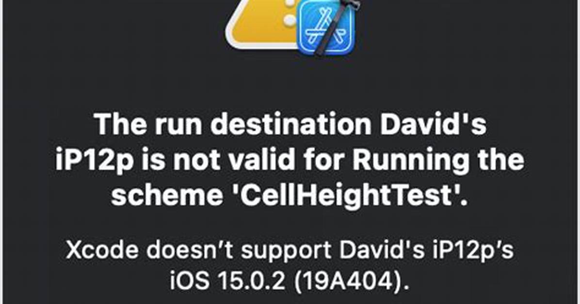 Xcode Doesn’t Support iOS 15.0