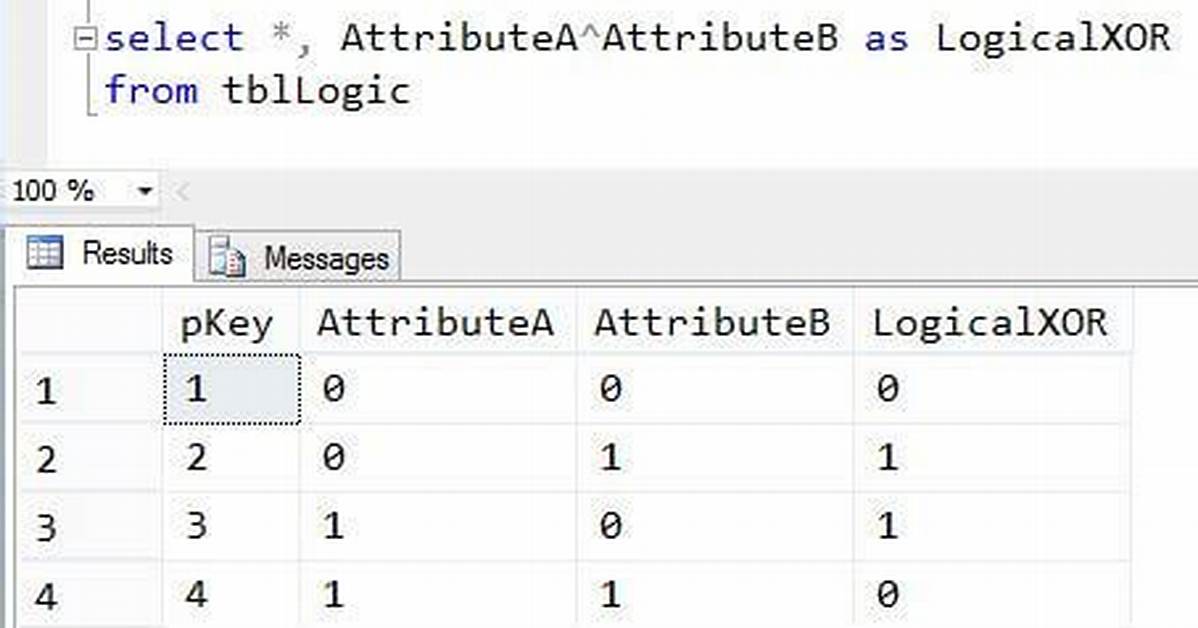 Xor in Sql Server