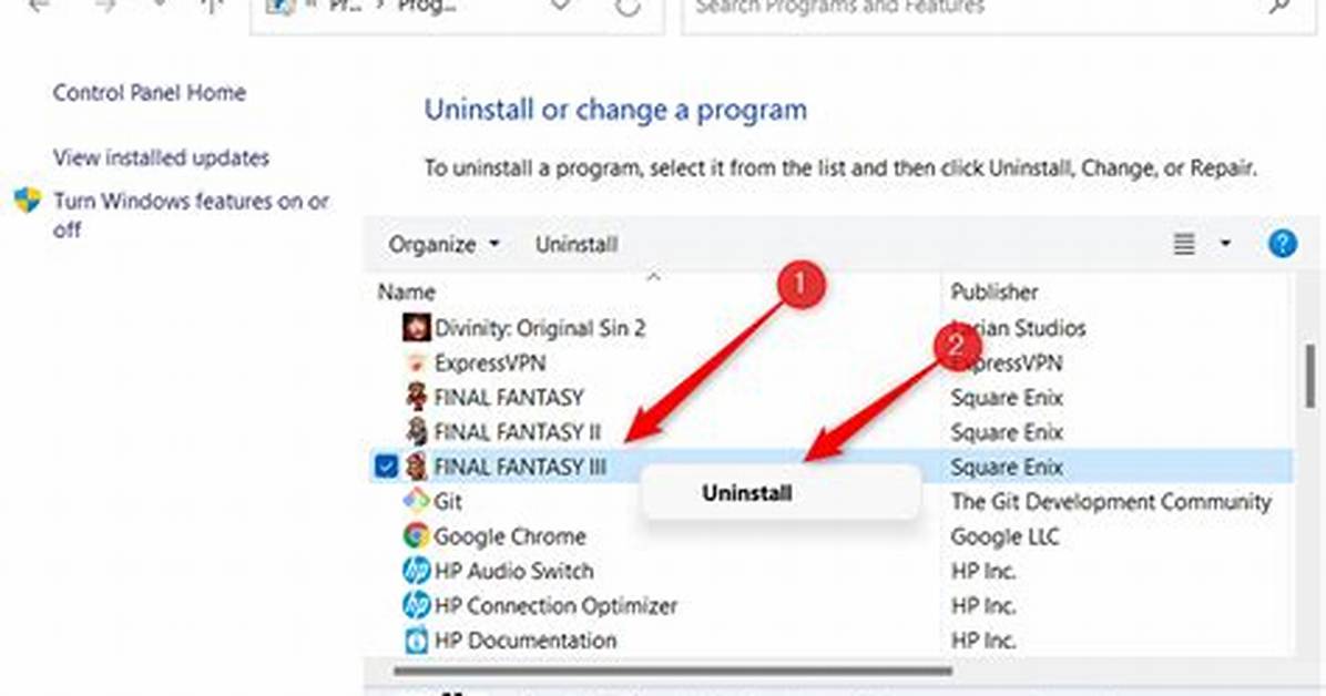 Your Question: Can Not Uninstall Program Windows 7?