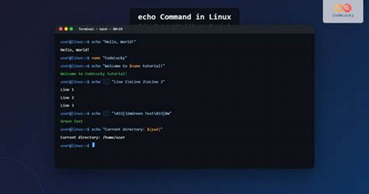 Your Question: What Echo Command Does in Linux?