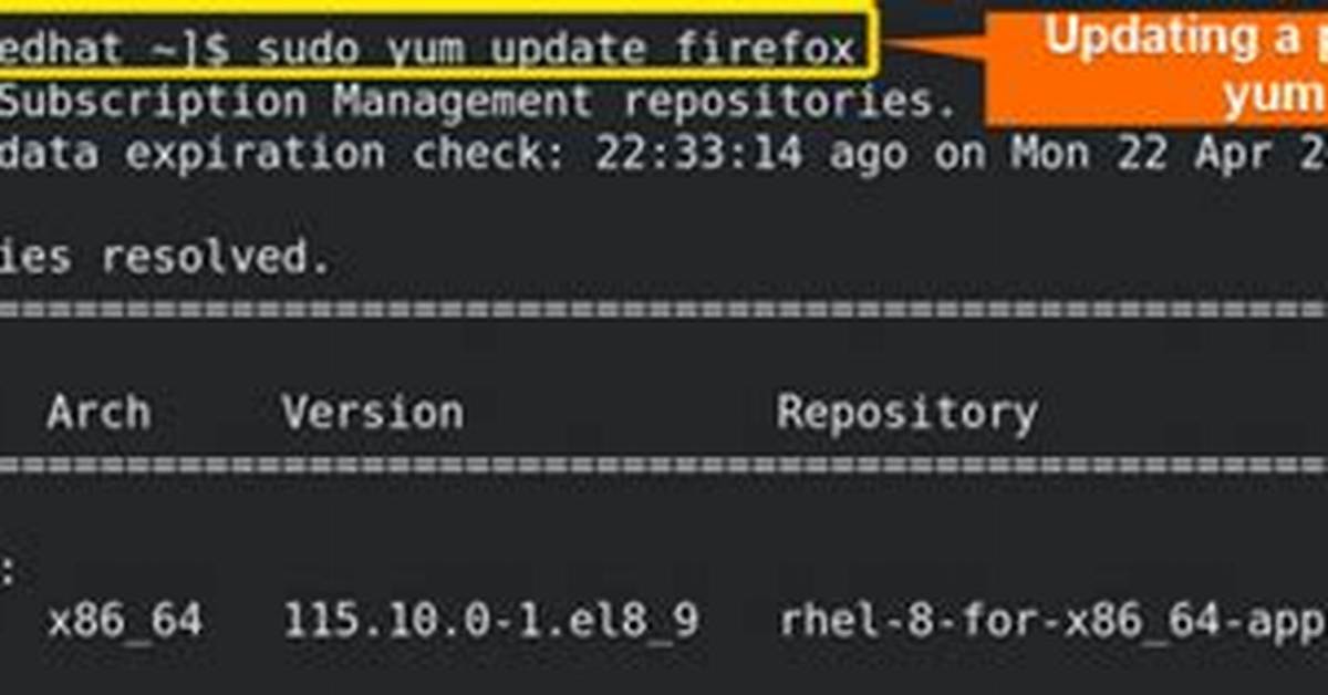Yum Update to the Specific Version of Package