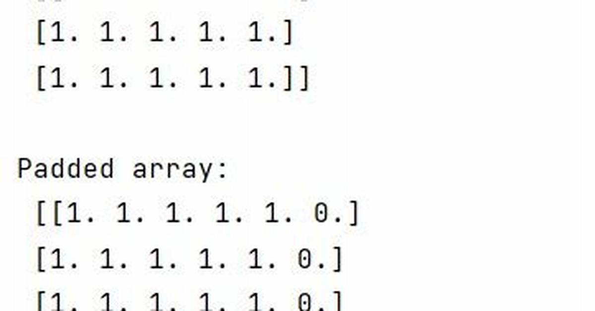 Zero Pad Numpy Array