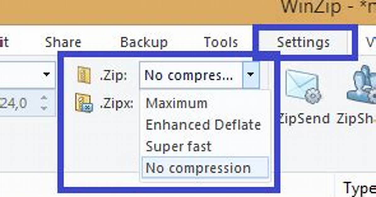 Zip Files Without Compression